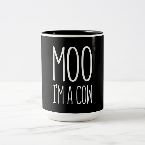 Moo Cow Lover Idea Funny Animal Cow Farm Gift Two_Tone Coffee Mug