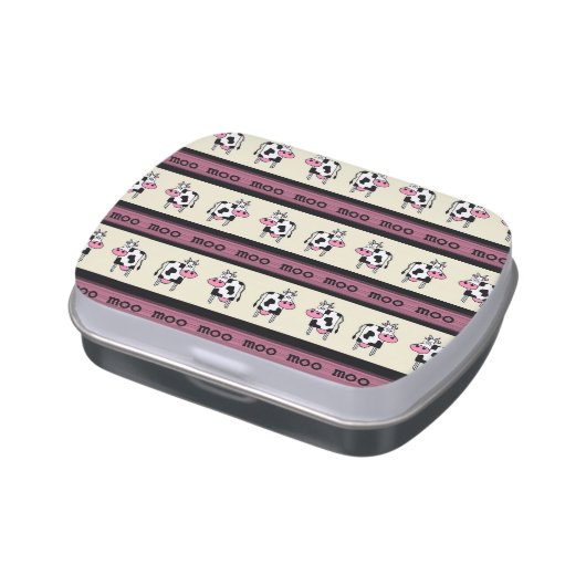 Moo Cow Pattern Jelly Belly Candy Tin (Side)