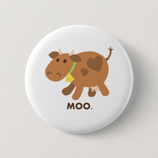 Moo Cow Pinback Button (Front)