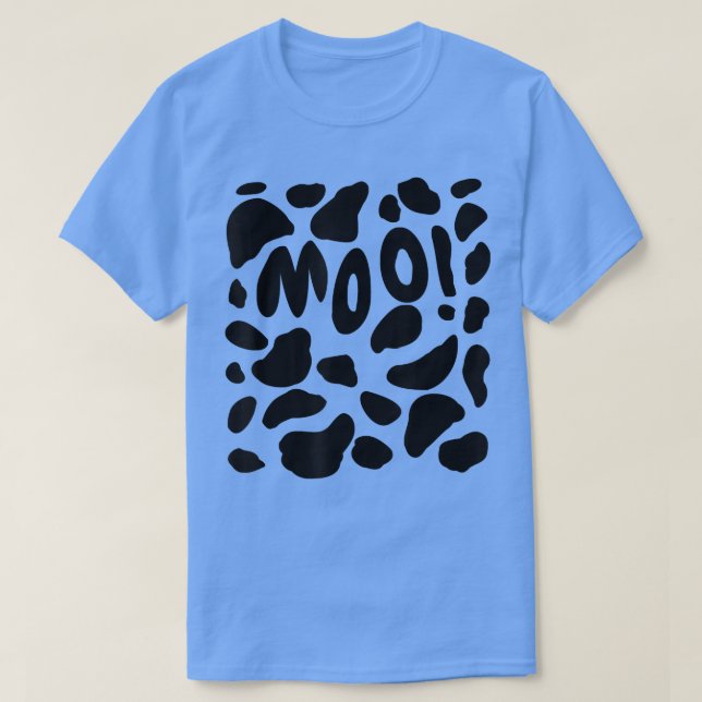 Moo Cow Print Costume Cow Costume Funny Cute Calf  T-Shirt (Design Front)