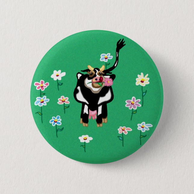 Moo Cow - souvenir when we visit the farm Pinback Button (Front)