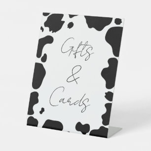 Moo Cow Spots Black White Wedding Gifts & Cards Pedestal Sign