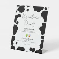 Moo Cow Spots Black White Wedding Signature Drinks