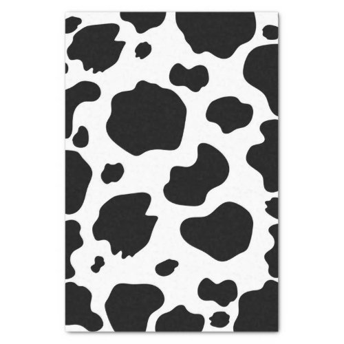 Moo Cow Spots Print Black  White Birthday Party Tissue Paper