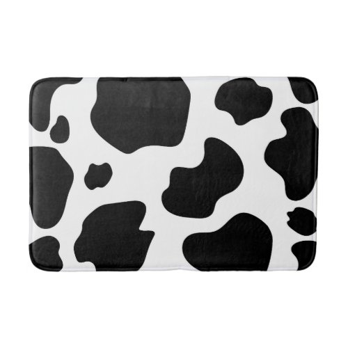 Moo Cow Spots Print Black  White Rustic Farm Bath Mat