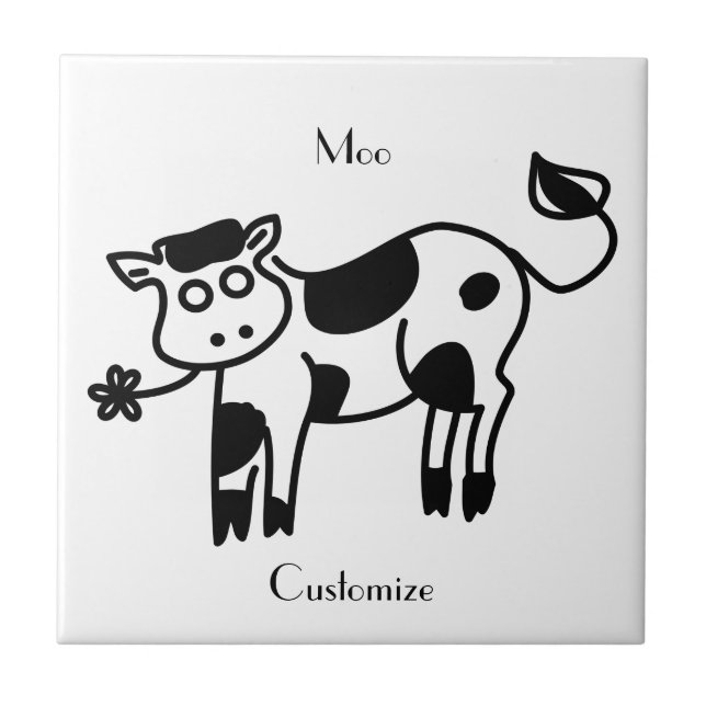 Moo Cow Thunder_Cove  Ceramic Tile (Front)