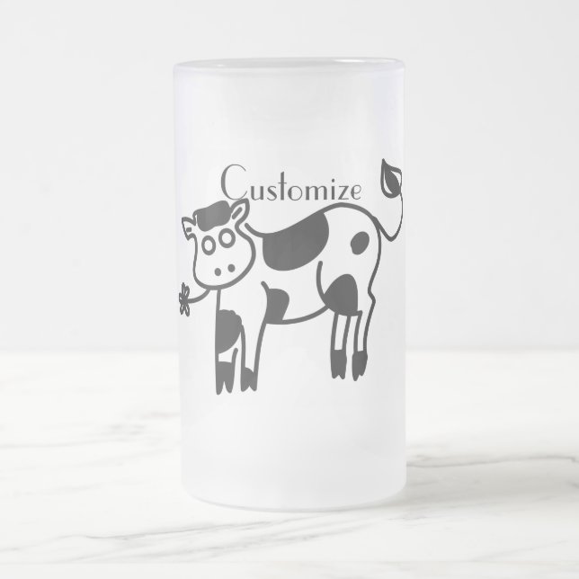 Moo Cow Thunder_Cove  Frosted Glass Beer Mug (Center)