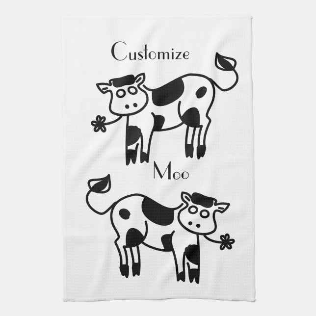 Moo Cow Thunder_Cove Kitchen Towel (Vertical)