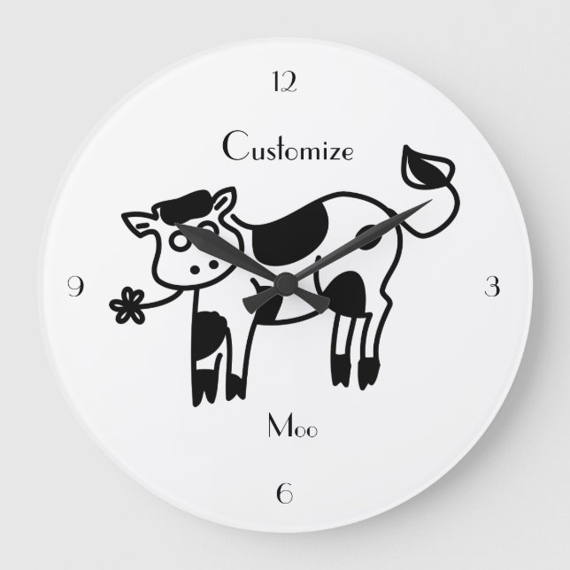 Moo Cow Thunder_Cove Large Clock (Front)