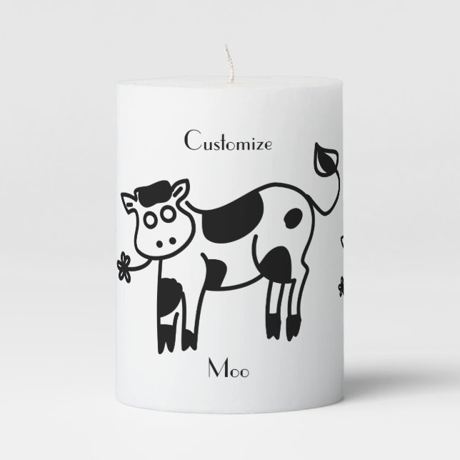 Moo Cow Thunder_Cove Pillar Candle (Front)