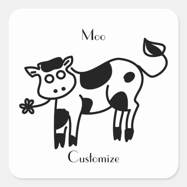 Moo Cow Thunder_Cove  Square Sticker (Front)