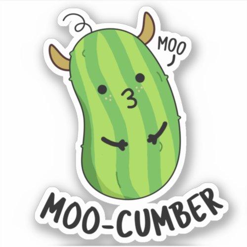 Moo_cumber Funny Veggie Cucumber Pun  Sticker