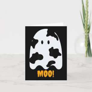 Moo! Cute Fun Cow Print Ghost Halloween Tee Card