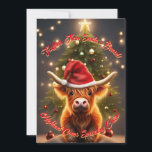 Moo Cute Highland Cow Country Christmas Holiday Card<br><div class="desc">Fun Country Greeting card. Completely editable Template!

Personalize,  Download,  then Print at Home or Print with Zazzle!</div>