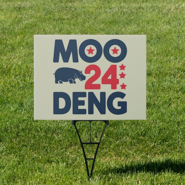 Moo Deng 2024 Moo Deng Moo Deng Cute Baby Hippo Sign (Insitu)