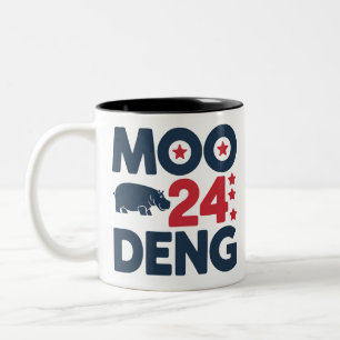 Moo Deng 2024 Moo Deng Moo Deng Cute Baby Hippo Two-Tone Coffee Mug