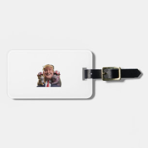 Moo Deng 24 Trump’s Wild Ride with Cat and Hippo!  Luggage Tag