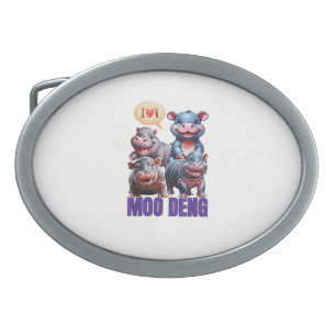 Moo Deng Baby Hippo Moo Deng Bouncy Cute Moo Dang Belt Buckle