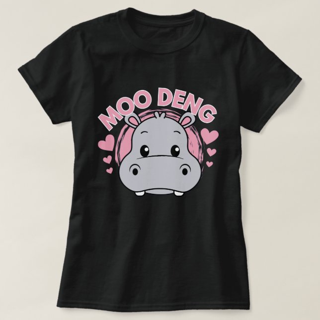 Moo Deng - Baby Pygmy Hippo T-Shirt (Design Front)