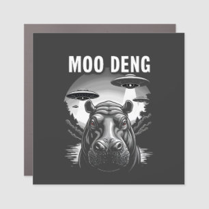 Moo Deng Baby Pygmy Hippo UFO Aliens Car Magnet