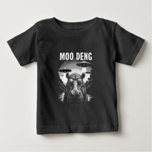 Moo Deng Baby Pygmy Hippo UFO Aliens  T-Shirt