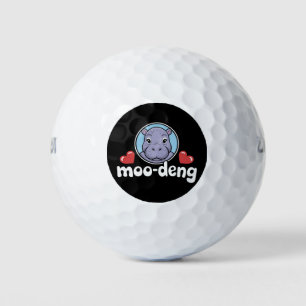 Moo Deng Bouncy Pig in Thai Picture Baby Hippo Golf Balls