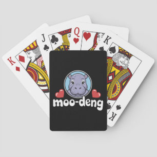 Moo Deng Bouncy Pig in Thai Picture Baby Hippo Poker Cards