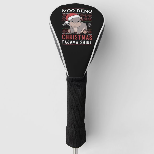 Moo Deng Christmas Pajama Matching Family  Golf Head Cover (Front)