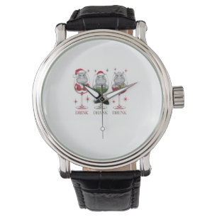 Moo-deng Drink Drank Drunk Glasses Christmas Baby Watch