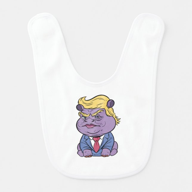 Moo Deng For Trump Baby Bibs, Donald  Trump 2024  Bib (Front)