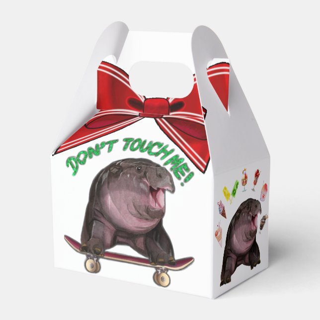 Moo Deng Hippo  Favor Boxes (Front Side)