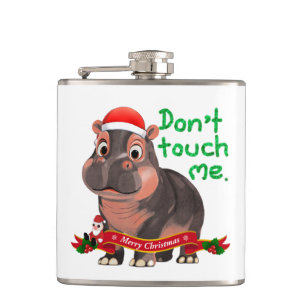 Moo Deng Hippo for Merry Christmas Flask