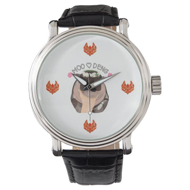 Moo Deng Hippo from Thailand for watches. Watch (Front)