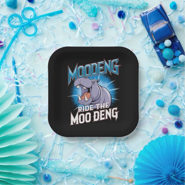 MOO DENG Hippo Ride The MOO DENG Paper Plates (Party)