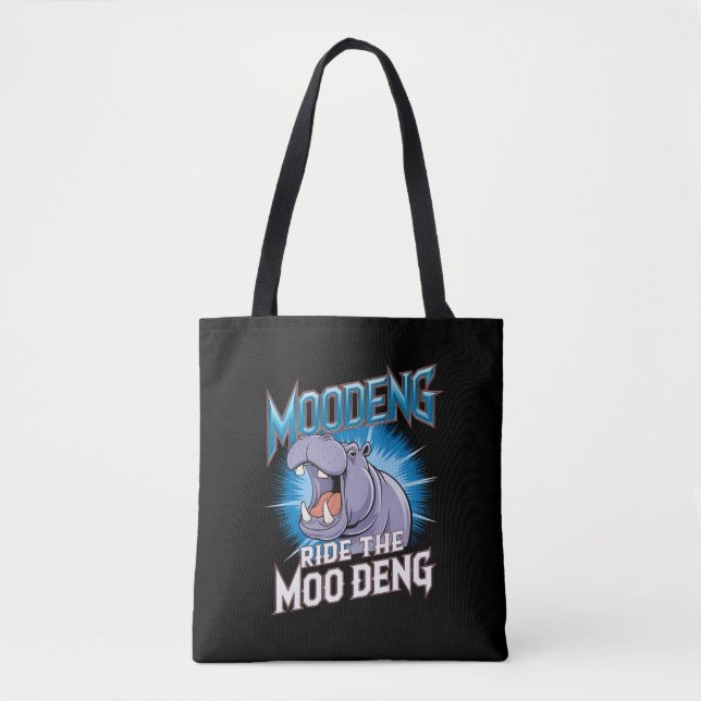 MOO DENG Hippo Ride The MOO DENG Tote Bag (Front)