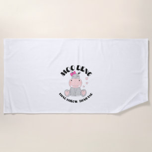 Moo Deng Pygmy in Thailand - The Cute Baby Hippo T Beach Towel