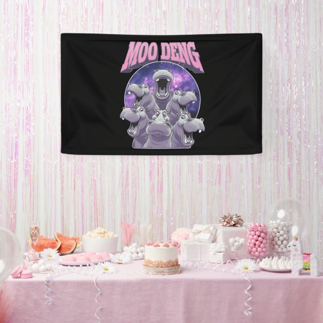 MOO-DENG THE FAMOUS BABY PIGMY HIPPO MOODENG BANNER (Party)
