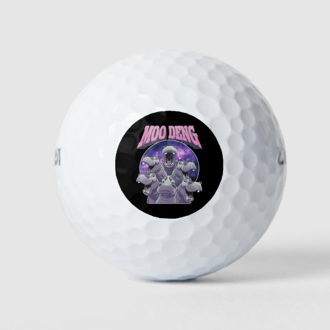 MOO-DENG THE FAMOUS BABY PIGMY HIPPO MOODENG GOLF BALLS (Front)