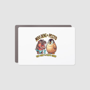 Moo Deng vs. Pesto Angry Hippo vs. Fluffy Penguin Car Magnet
