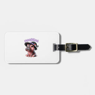 Moo-Deng Witch Halloween Hippo Cute Baby Pygmy Hip Luggage Tag