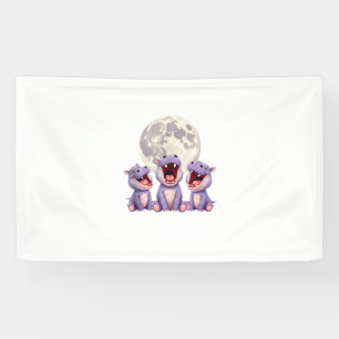 moo deng with the moon Moo Deng Funny Moo-Deng Mem Banner