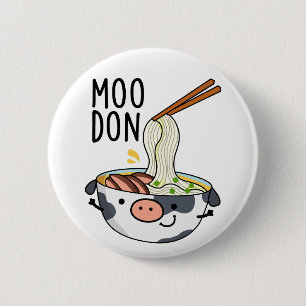 Moo-don Funny Udon Pun  Button