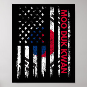 Moo Duk Kwan Karate Martial Arts Training Korean F Poster