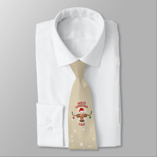 "Moo-ey" Christmas Longhorn Steer Neck Tie
