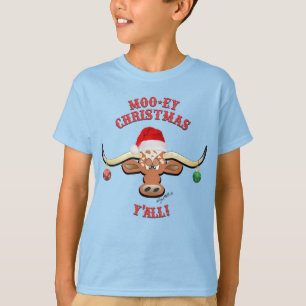 Moo-ey Christmas, Longhorn Steer T-Shirt