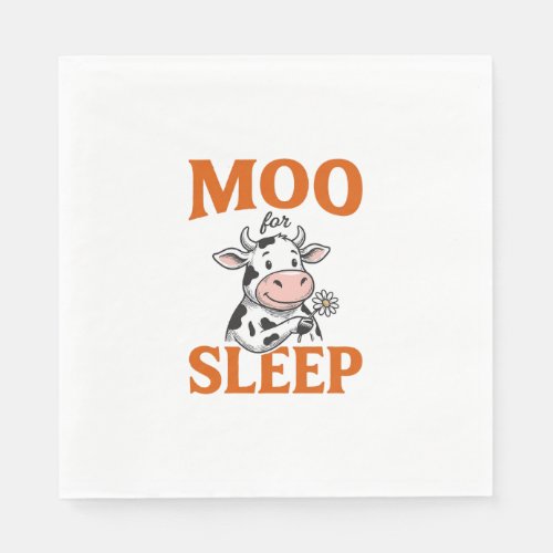 Moo For Sleep Cute Cow Vintage Shirt Design Napkins