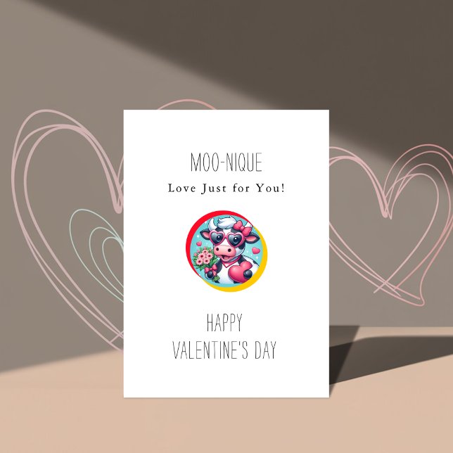 Moo Fun | Cute Cow Happy Valentine's Day Holiday Card (Creator Uploaded)