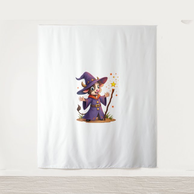 Moo-Gician the Cow Sorcerer Tapestry (Front)