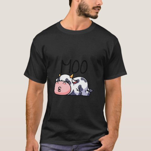 Moo Graphic Agriculture Agriculteur Farmer Tractor T_Shirt