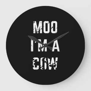 moo i am a cow large clock